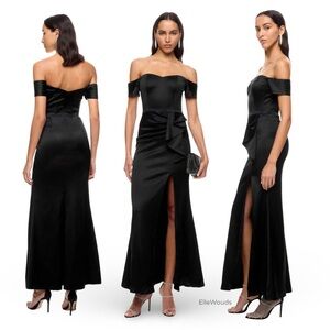 Dress The Population Off-Shoulder Black Gabrielle Dress Size Small